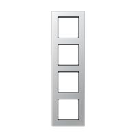 Рамка для вертикальной и горизонтальной установки, 4 поста; термопласт; алюминий; A550, A5584BFAL