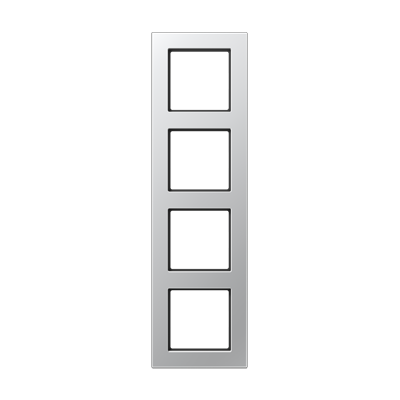 Рамка для вертикальной и горизонтальной установки, 4 поста; термопласт; алюминий; A550, A5584BFAL