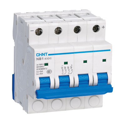 Chint Авт. выкл. NB1-63DC 4P 4А 6кА х-ка C 1000В DC (R), 182730