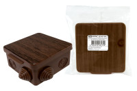 Распаячная коробка ОП 100х100х55мм, крышка, бук,  IP54, 8вх. инд. штрихкод TDM Electric, SQ1401-0613