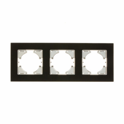 С1130-031 GUSI UGRA РАМКА 3-местная, стекло, цвет чёрный., С1130-031