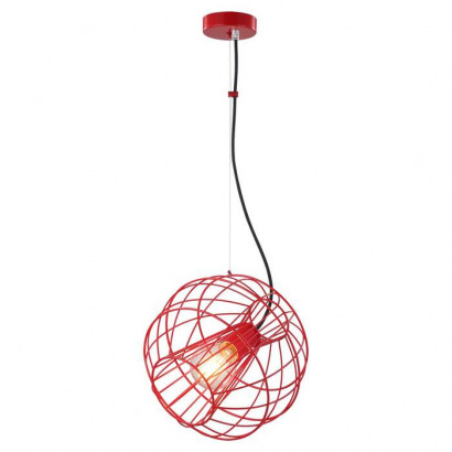 LUSSOLE NAMPA Подвесной светильник, цвет основания - красный, плафон - металл (цвет - красный), 1x60W E27, LSP-9934