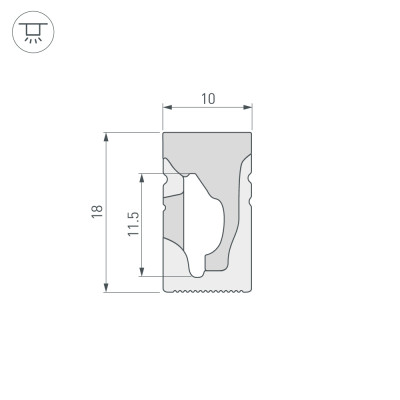 Силиконовый профиль WPH-FLEX-1018-SIDE-S10-50m WHITE (Arlight, Силикон), 040828