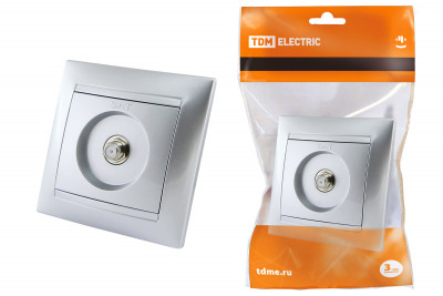 Розетка SAT (F-разъем) 0-2400МГц серебр. металлик "Лама" TDM Electric, SQ1815-0221