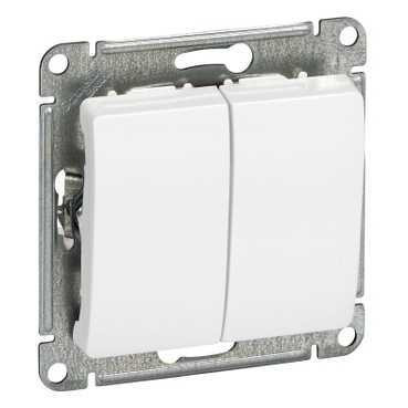 GLOSSA 2-клавишный ВЫКЛЮЧАТЕЛЬ, сх.5, 10АХ, механизм, БЕЛЫЙ