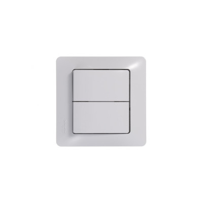 GLOSSA 2-клавишный ВЫКЛЮЧАТЕЛЬ, сх.5, 10АХ, механизм, БЕЛЫЙ