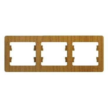 Glossa Рамка 3-ная, горизонтальная, дерево дуб