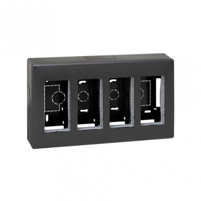 Simon Cima 500 Графит Бокс на 4 модуля, наружный монтаж, 167х59х286мм, 51000004-038