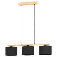 Eglo 900313 Подвес CASTRALVO, 3x40W(E27), дерево, сталь, коричневый, текстиль, черный