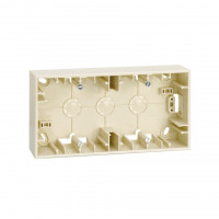 Simon Коробка на 2 поста для открытой проводки, 86х93х37мм, S27Pl, сл.кость, 2700752-031