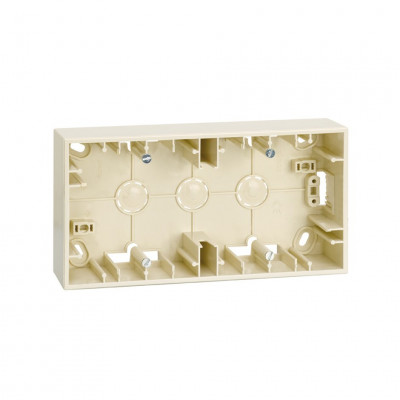 Simon Коробка на 2 поста для открытой проводки, 86х93х37мм, S27Pl, сл.кость, 2700752-031