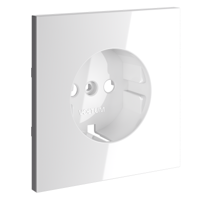 Накладка для розетки с заземлением, S70 (белый глянцевый), VLS000601