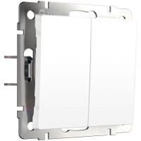 Werkel W1122461/ Выключатель двухклавишный с самовозвратом (белый матовый), a062576