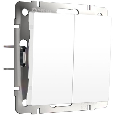 Werkel W1122461/ Выключатель двухклавишный с самовозвратом (белый матовый), a062576