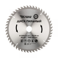 Диск пильный 250 мм х 48 зуб х 32/30 мм KRANZ, KR-92-0128