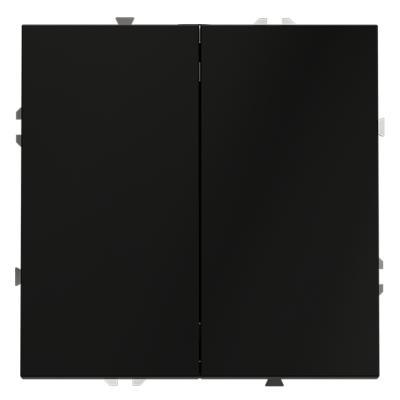 Выключатель встраиваемый VOLTUM S70 двухклавишный 10А, (черный матовый), VLS020108