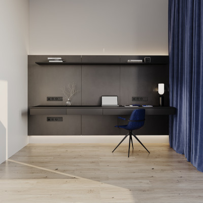 Выключатель встраиваемый VOLTUM S70 двухклавишный 10А, (черный матовый), VLS020108