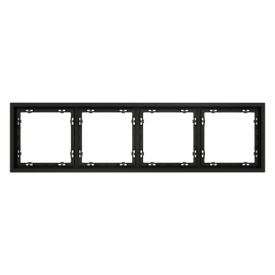 Рамка пластиковая VOLTUM S70 на 4 поста, (черный матовый), VLS100408
