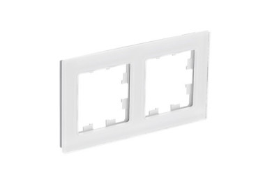 ATN360102 - ATLASDESIGN NATURE 2-постовая РАМКА, НАТУРАЛЬНОЕ СТЕКЛО, БЕЛЫЙ, Systeme Electric