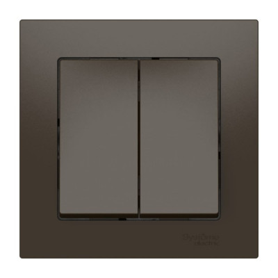 ATN000652S - ATLASDESIGN 2-клавишный ВЫКЛЮЧАТЕЛЬ, сх.5, 10АХ, в сборе, быстрозажим. клем., МОККО, Systeme Electric