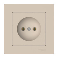 ATN001240S - ATLASDESIGN РОЗЕТКА без заземления без шторок, 16А, в сборе, быстрозажим. клем., ПЕСОЧНЫЙ, Systeme Electric