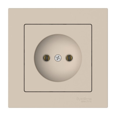 ATN001240S - ATLASDESIGN РОЗЕТКА без заземления без шторок, 16А, в сборе, быстрозажим. клем., ПЕСОЧНЫЙ, Systeme Electric