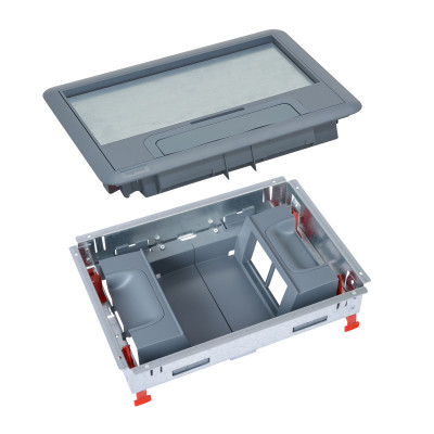 Legrand Комплект из крышки и основания с вертикальным расположением ЭУИ для напольной коробки 12 модулей, 088012