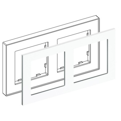 IRIDIUM Рамка на 2 поста, белый, Monaco 04 без кромки, 04P201