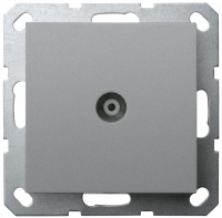 Розетка TV ?9.5mm оконечная с накладкой, цвет Алюминий, G6001S, Jasmart Electric