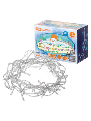 Гирлянда светодиодная СГ50Г5, голубая, 5м, 8 режимов, 250 В, TDM Electric, SQ0361-0034