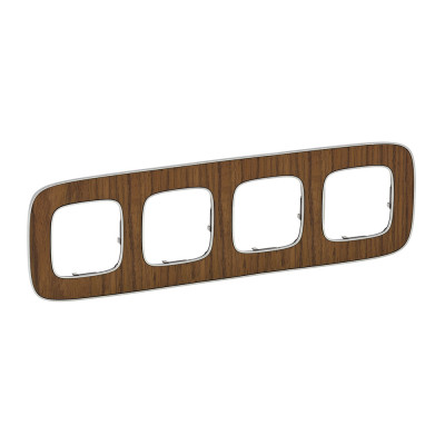 Legrand Valena ALLURE.Рамка "Орех".4-постовая универсальная, 754464