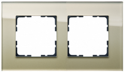 Рамка 2-постовая, стекло  Champagne Gold, G1002GG, Jasmart Electric