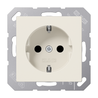 Штепсельная розетка SCHUKO 16А / 250В, пружинные зажимы; дюропласт; слоновая кость; A500, A1520