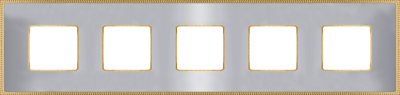 FD01435CBOB Fede Belle Epoque Metal Рамка 5-ная, Bright Chrome+Bright Gold