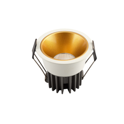 Denkirs DK4500-WG Встраиваемый светильник, IP 20, 12 Вт, LED 3000, бело-золотой, алюминий