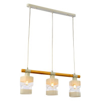 Evoluce SLE114503-03 Светильник подвесной Белый, Светлое дерево/Белый, Прозрачный E27 3*60W