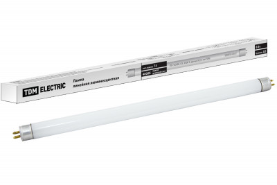 Лампа люминесцентная линейная двухцокольная ЛЛ-16/8 Вт, T5/G5, 4000 К, длина 302,5мм TDM Electric, SQ0355-0017