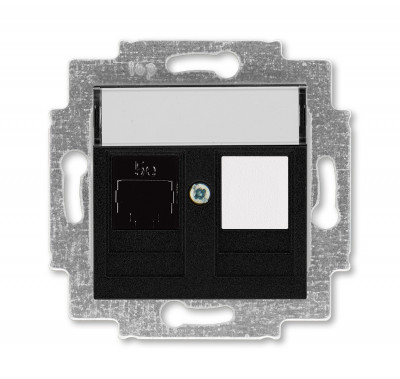 ABB EPJ Levit антрацит / дымчатый чёрный Розетка компьютерная RJ45 кат,5e+заглуш,, антрацит