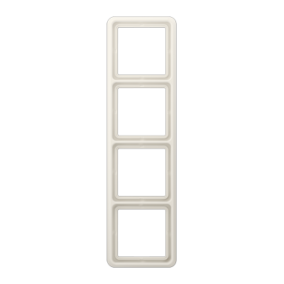 Рамка для вертикальной и горизонтальной установки ударопрочная, 4-кратная; слоновая кость, CD584WUW