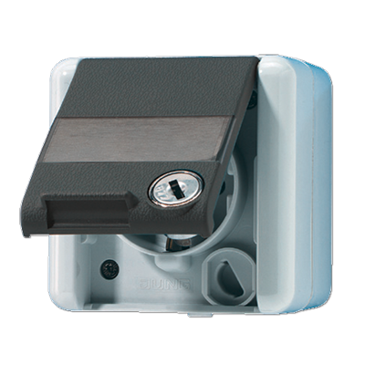 Штепсельная розетка SCHUKO с замочным механизмом для накладного монтажа IP44, 820NAWSL