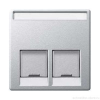 SM Накладка для комп. розетки 2хRJ45 UTP/FTP/STP, алюм. SM Накладка для комп. розетки 2хRJ45 UTP/FTP/STP, алюм.