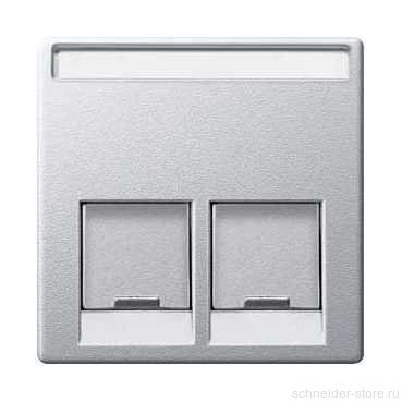 SM Накладка для комп. розетки 2хRJ45 UTP/FTP/STP, алюм.