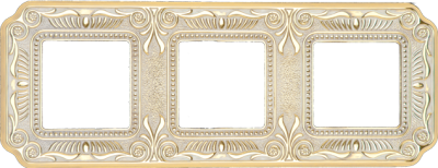 FD01363OP Fede Firenze Рамка 3-ная, Gold White Patina