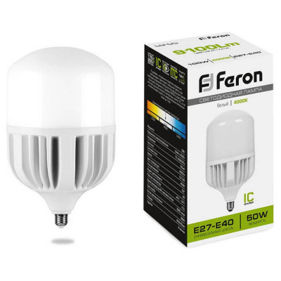 Лампа светодиодная, (50W) 230V E27-E40 4000K T100, LB-65, Feron 25820
