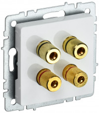 BRITE Аудиорозетка 4-мест. РА10-БрБ бел. IEK, BR-S40-K01