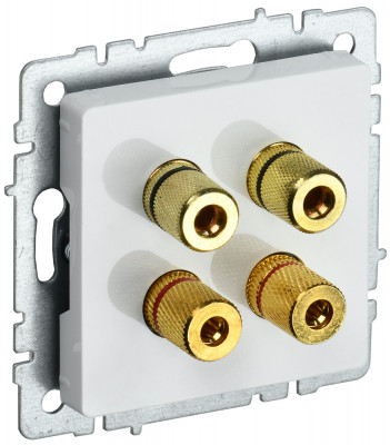 BRITE Аудиорозетка 4-мест. РА10-БрБ бел. IEK, BR-S40-K01