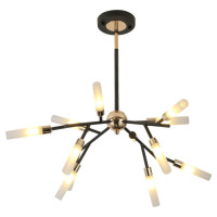 LUSSOLE ASTORIA Люстра потолочная, цвет основания - черный, плафон - стекло (цвет - белый), 12x40W G9, LSP-8332