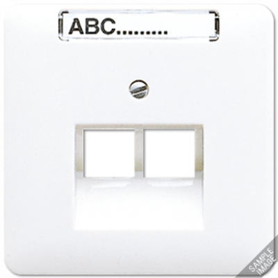Крышка для сдвоенной телефонной и компютерной розетки  UAE с полем для надписи, 569-2NAUA
