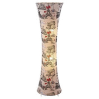 LUSSOLE COTTONWOOD Торшер, цвет основания - белый, плафон - ткань (цвет - бежевый), 2x60W E27, LSP-0504