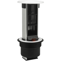 Donel Настольный встраиваемый выдвижной розеточный блок Vertical 6 мод. (3 мод. 45х45), белый, DDSB6V1W